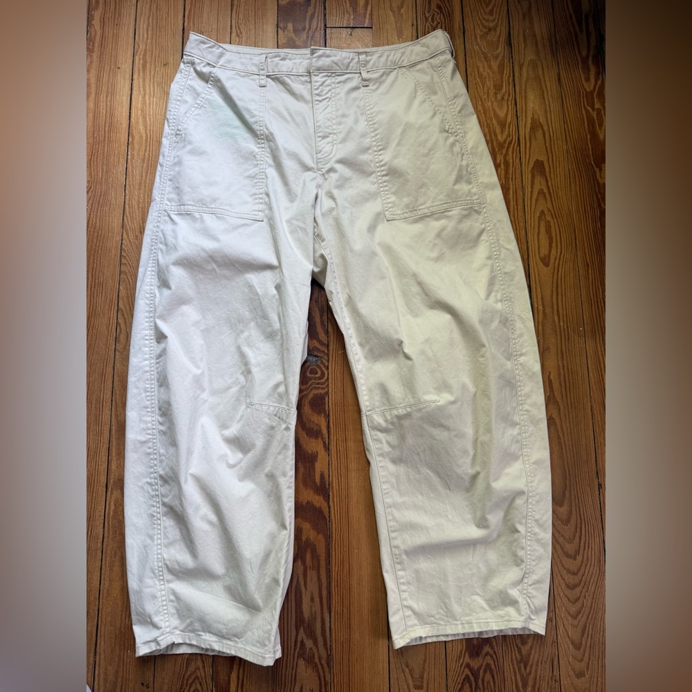 High Rise Barrel Khakis
